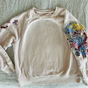 Zadig & Voltaire Cream Sweater with Colorful Embroidery